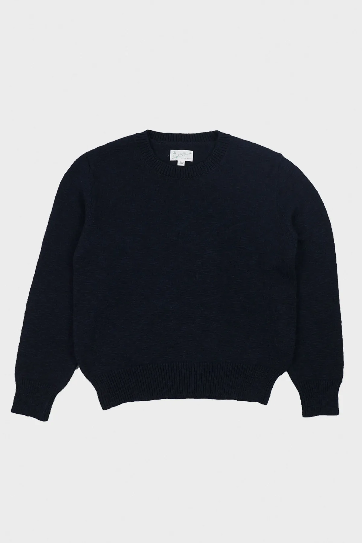 Cotton Crewneck Sweater - Navy