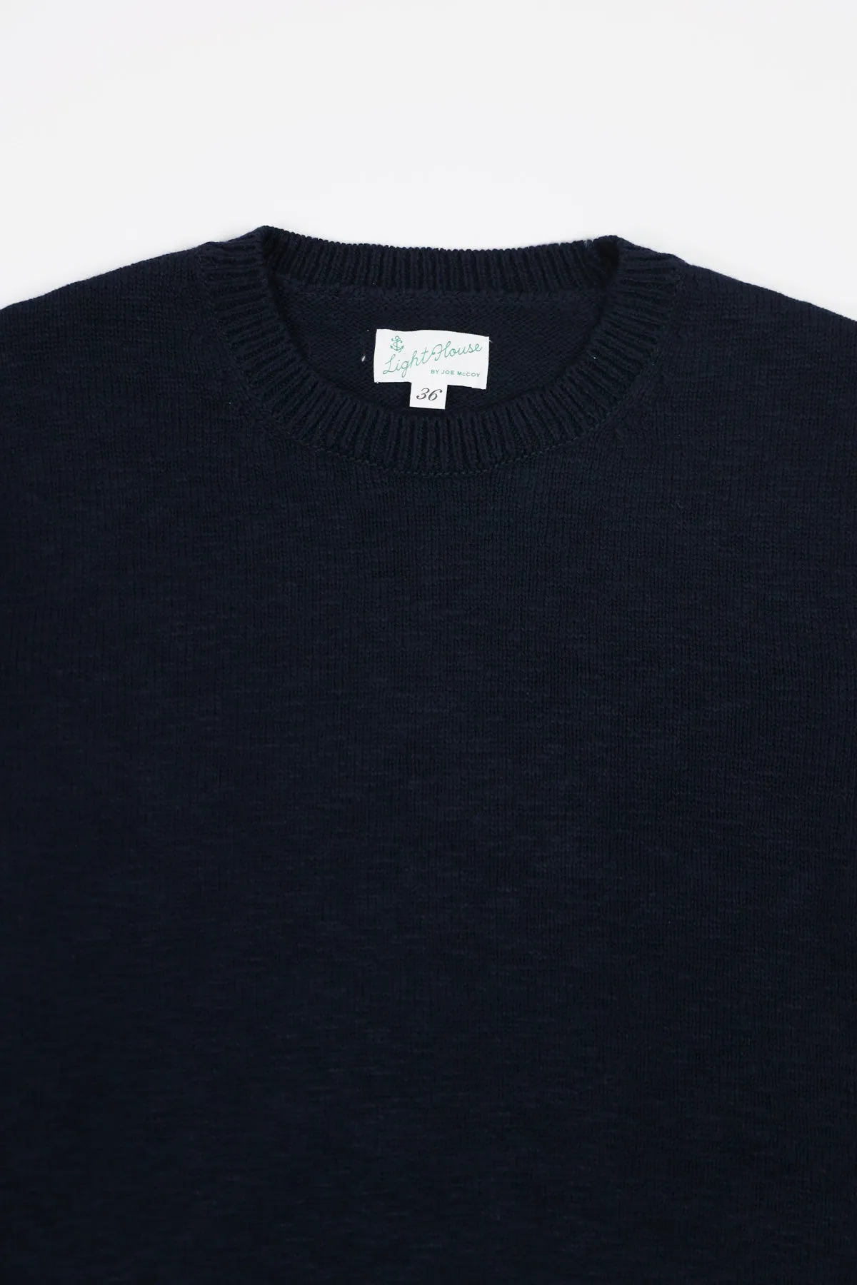 Cotton Crewneck Sweater - Navy