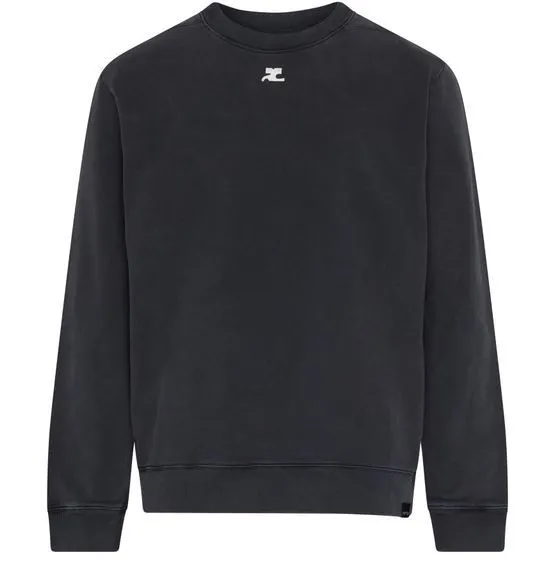 Courreges  |Crew Neck Street Style Long Sleeves Plain Cotton Logo