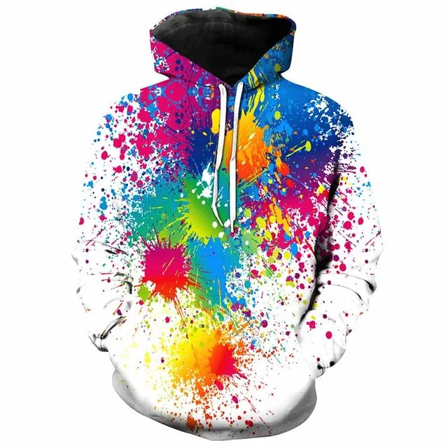 Creative Colourful Paint Art Splash Hoodie