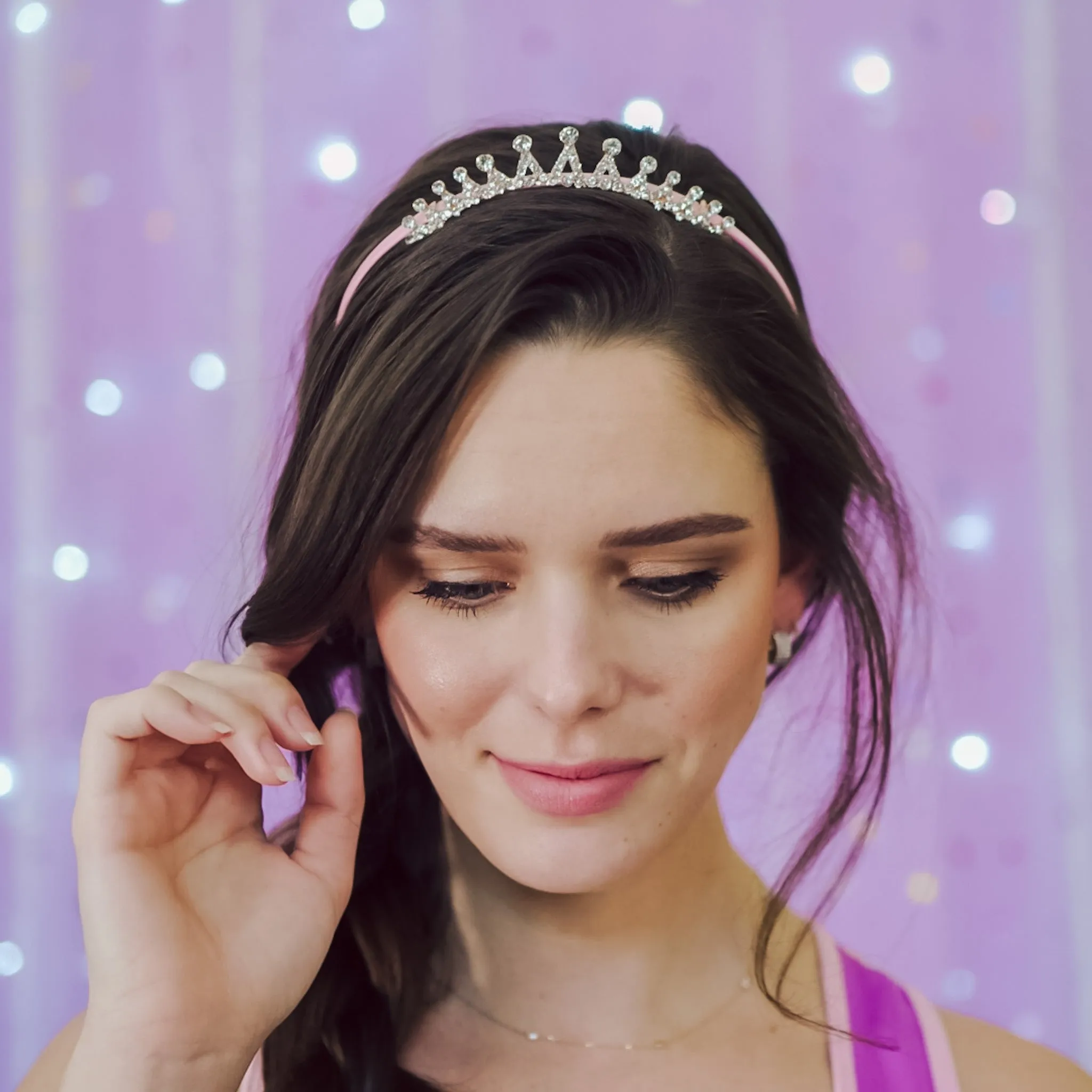 Crystal Tiara Pink Headband