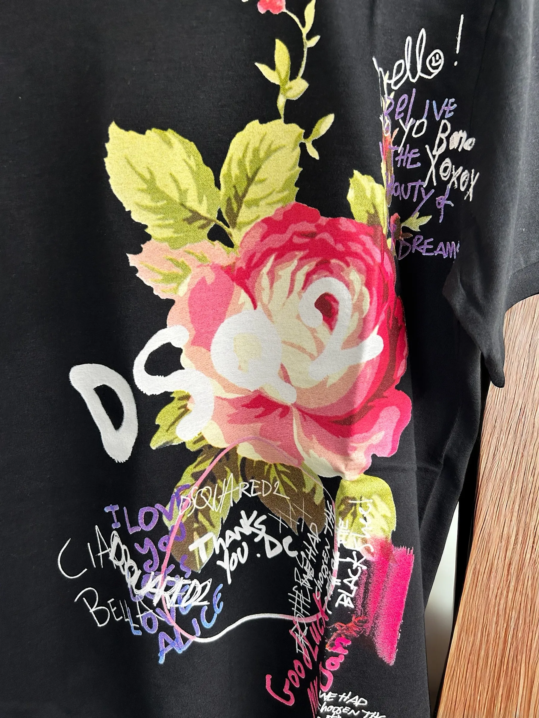 D SQUARED2  |Crew Neck Pullovers Flower Patterns Unisex Street Style