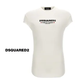 D SQUARED2  |Crew Neck Pullovers Street Style Plain Cotton Short Sleeves