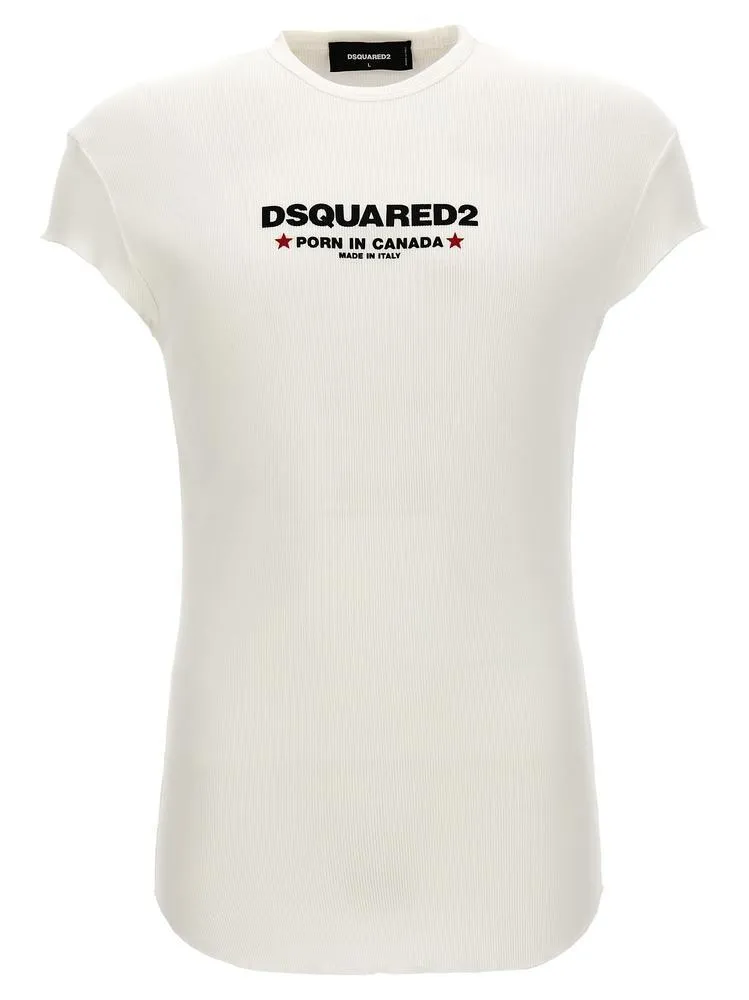 D SQUARED2  |Crew Neck Pullovers Street Style Plain Cotton Short Sleeves