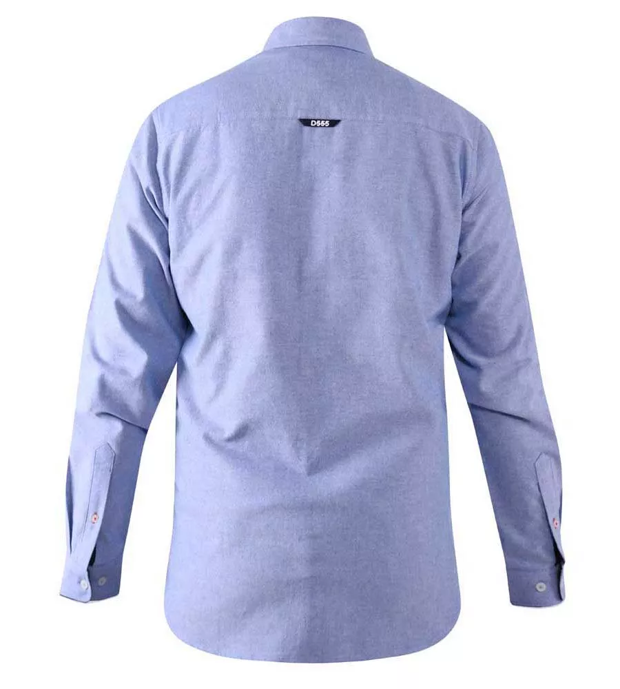 D555 Big Mens Sky Blue Oxford Shirt With Long Sleeves (COLCHESTER 2)