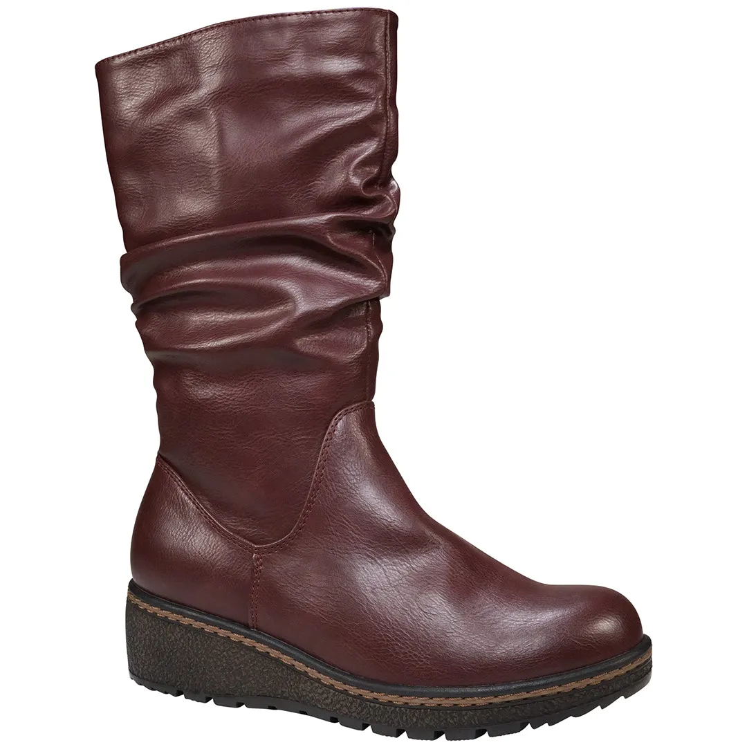 Dange Burgundy Wedge Boot