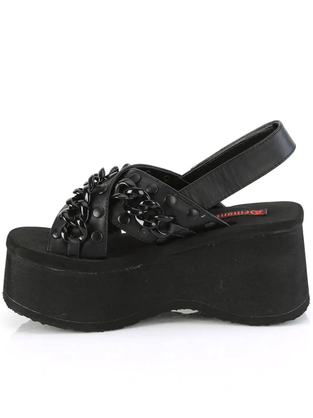 DEMONIA FUNN-12 - BLACK VEGAN LEATHER  PRE ORDER 