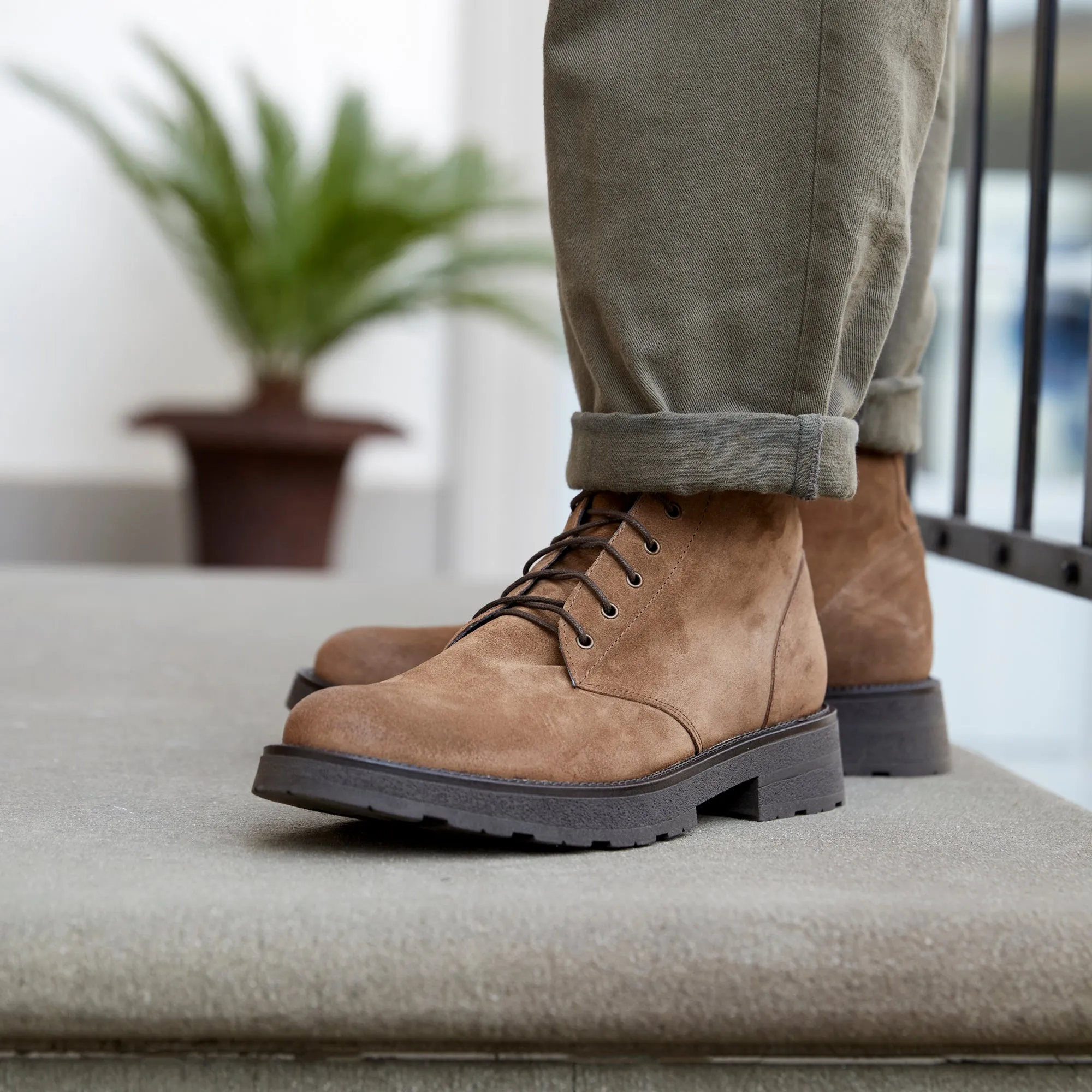 Derby ankle boot chestnut brown