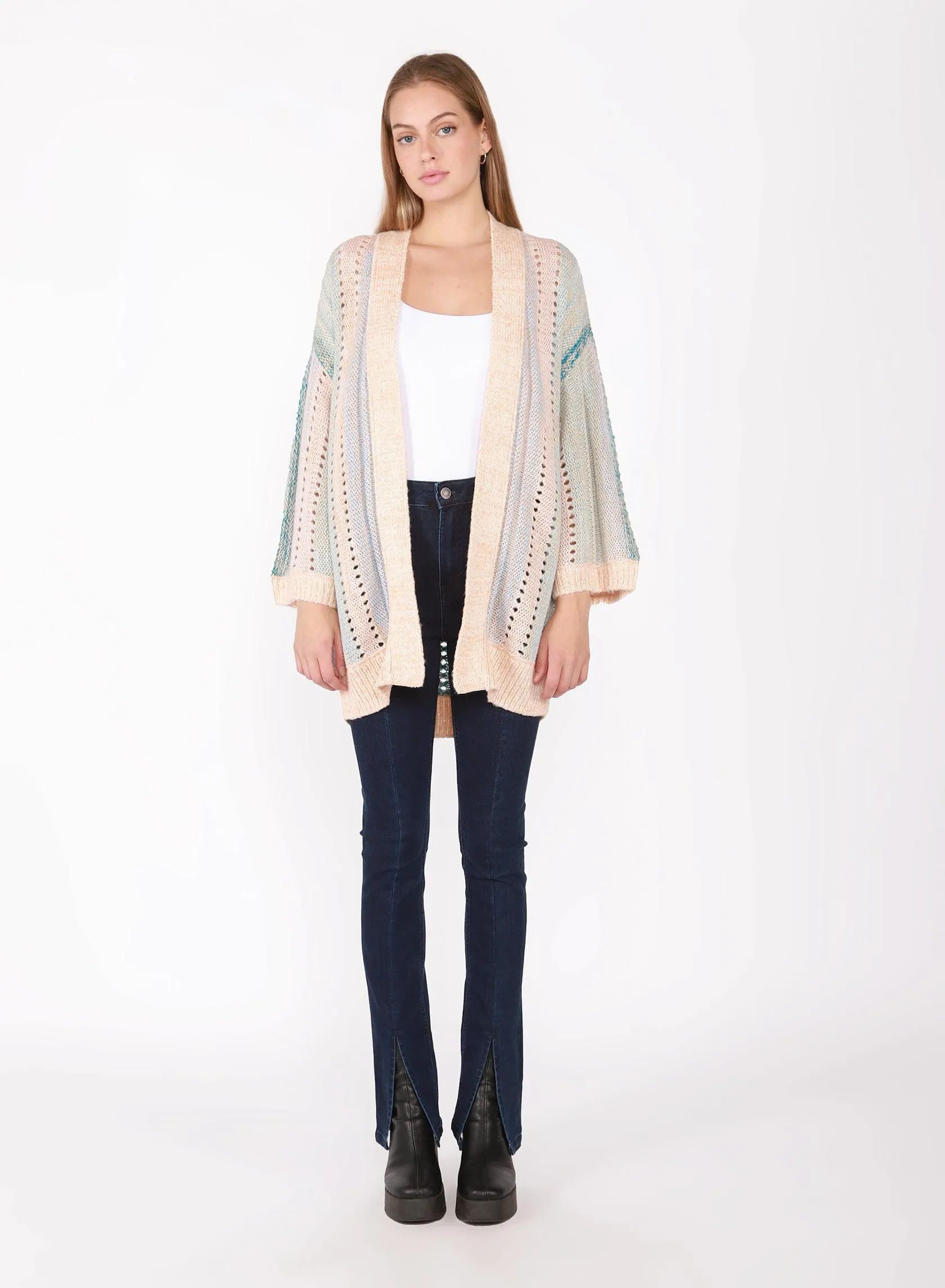 Dex Kimono Sleeve Open Stitch Cardigan