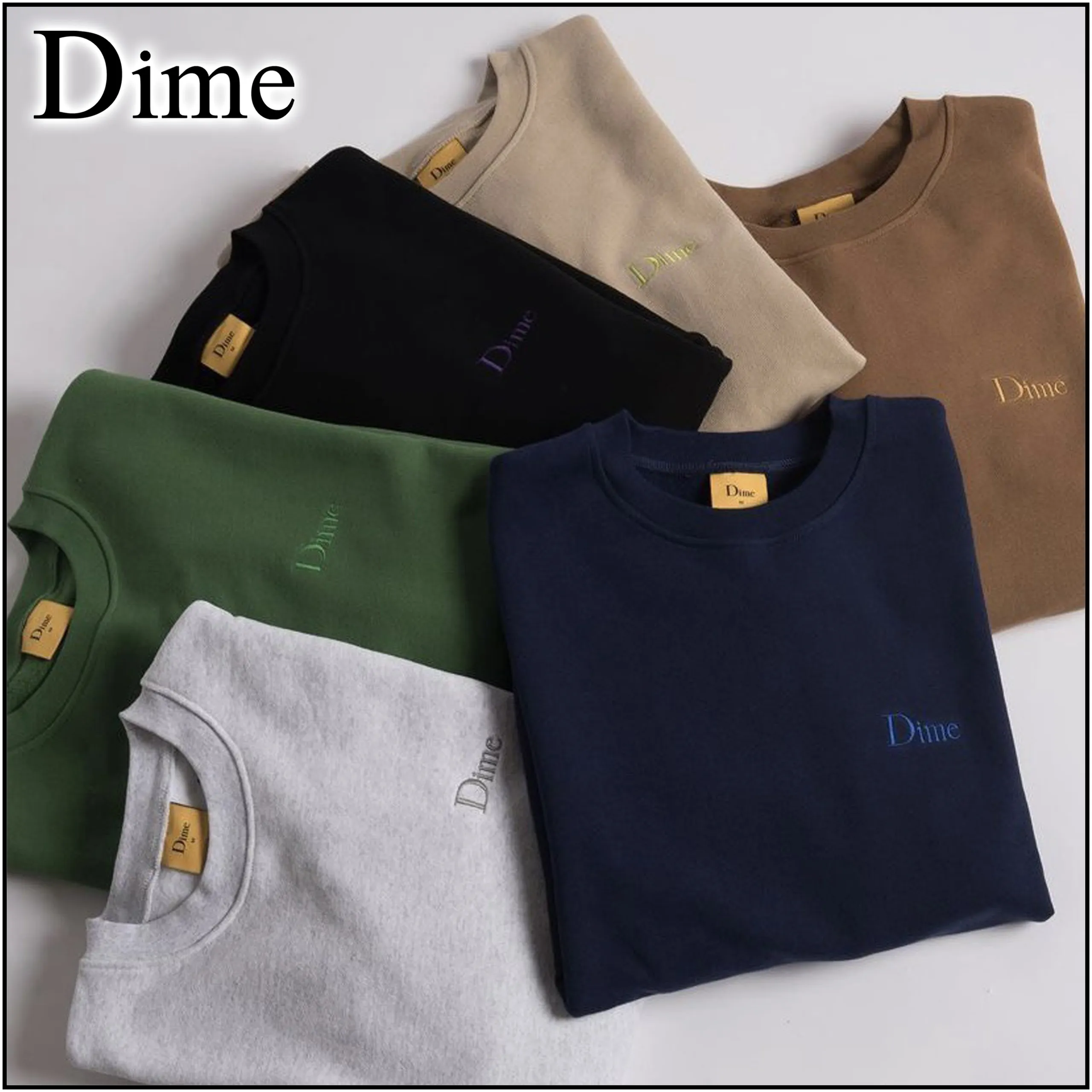 Dime  |Crew Neck Pullovers Unisex Street Style Long Sleeves Plain