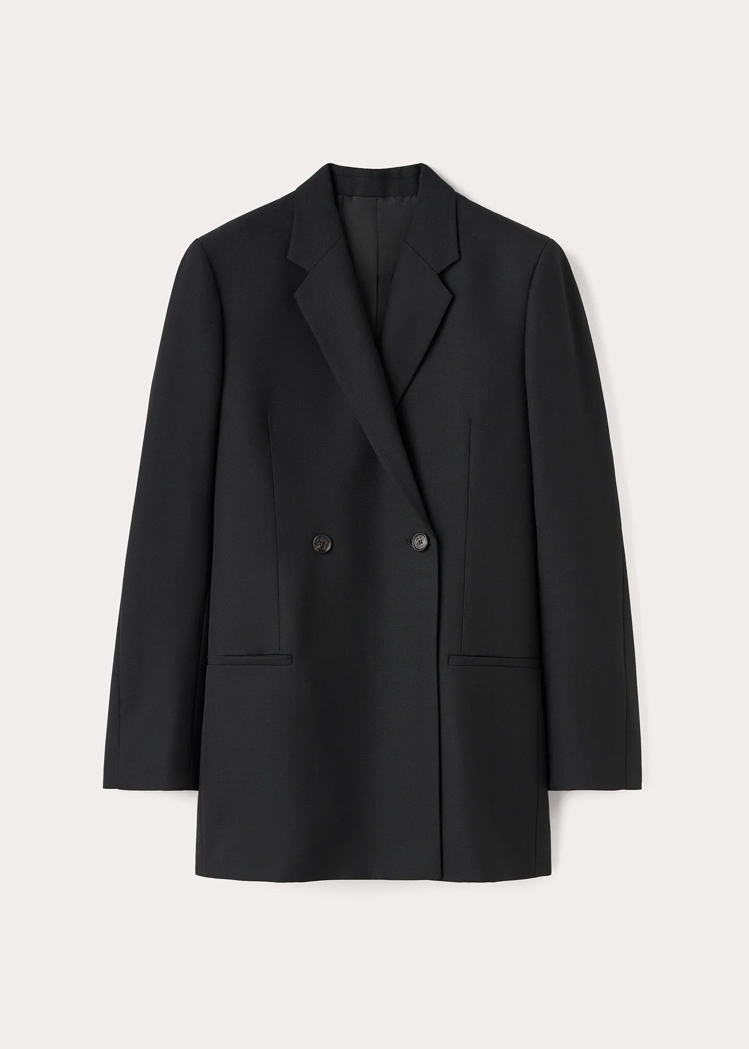 Double-breasted vent blazer black