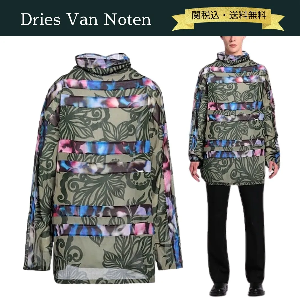 Dries Van Noten  |Pullovers Flower Patterns Unisex Street Style Long Sleeves