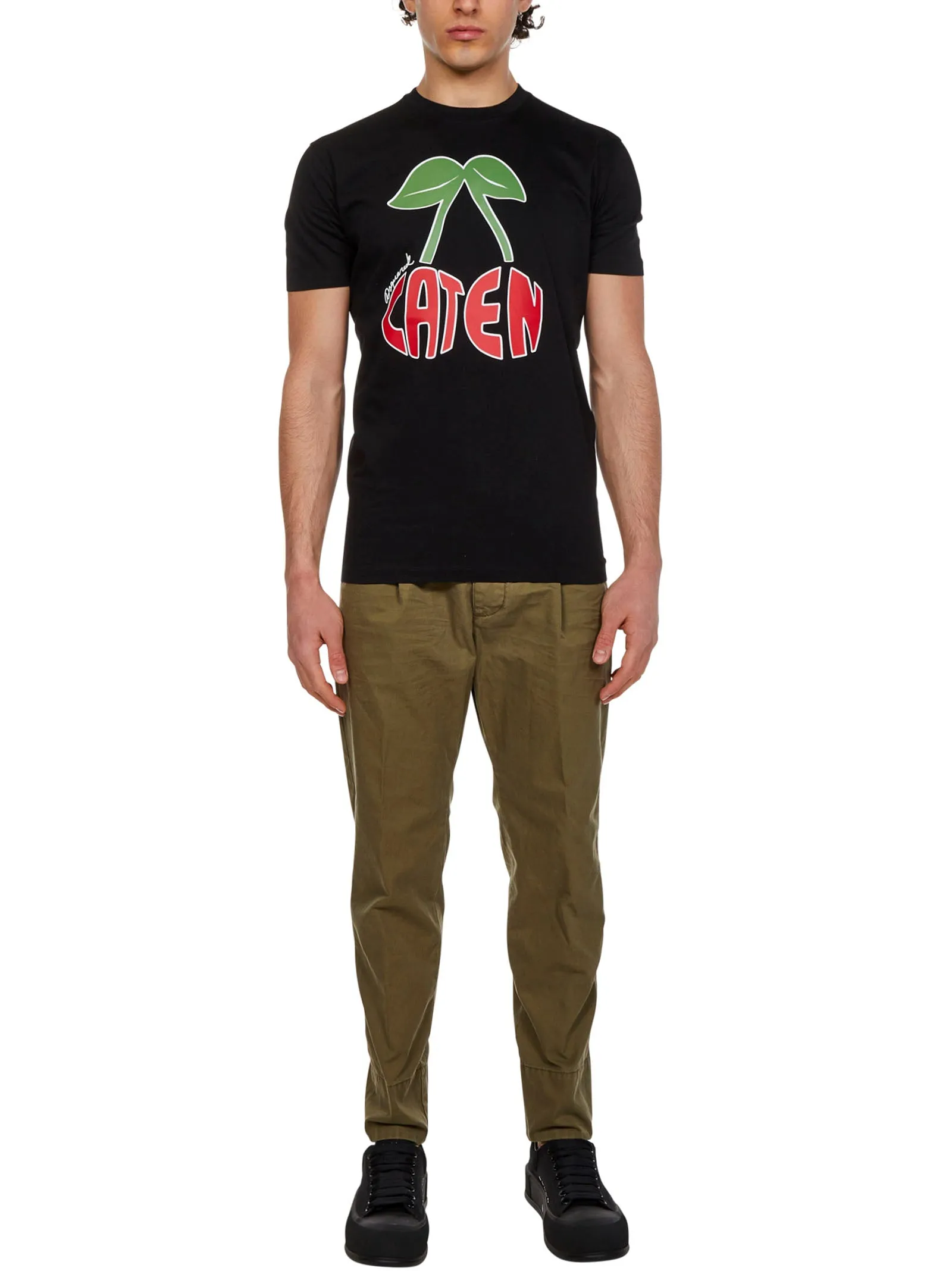 Dsquared2 Logo Print Straight Leg Trousers