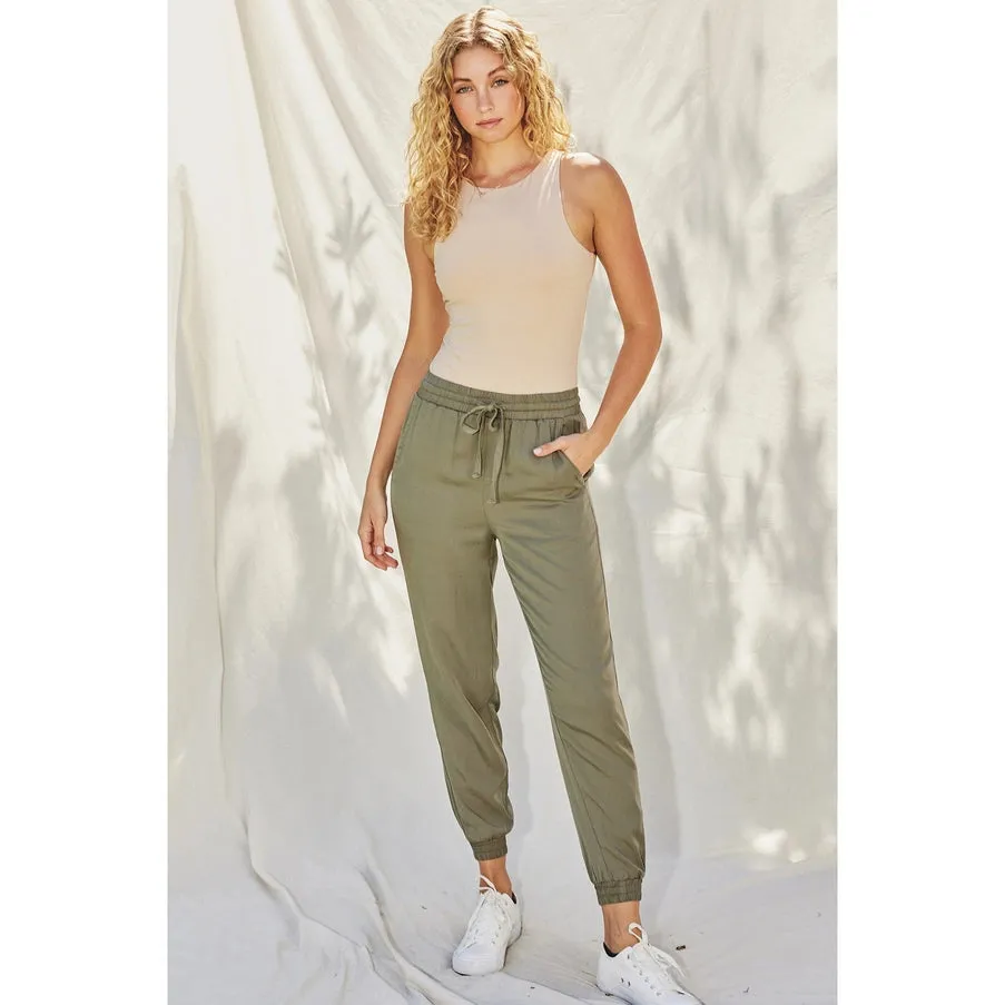 Easy Drawstring Joggers Olive