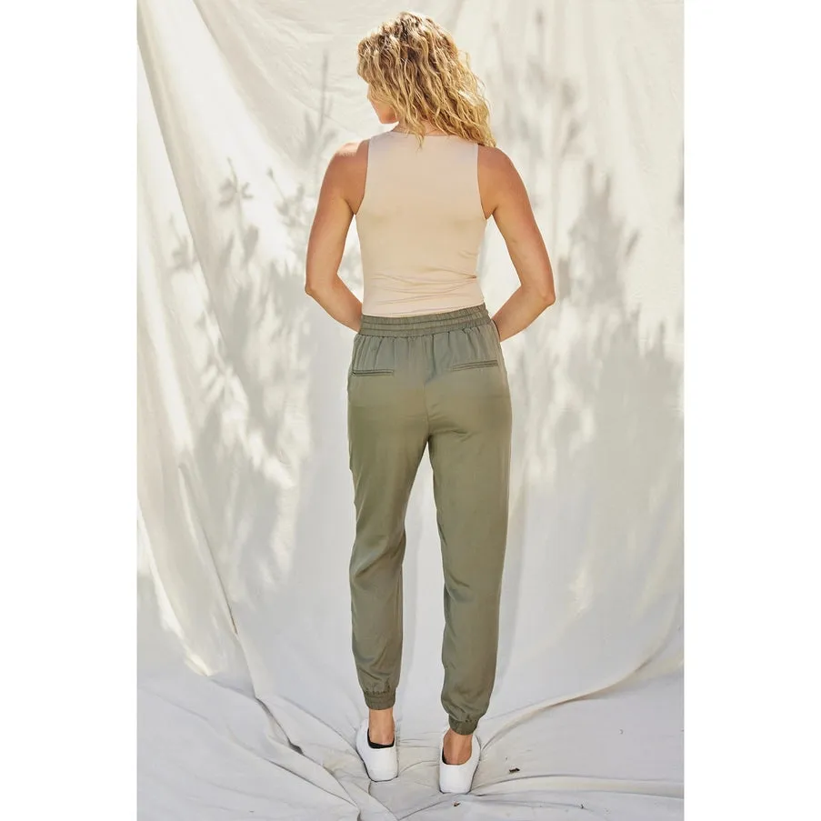 Easy Drawstring Joggers Olive