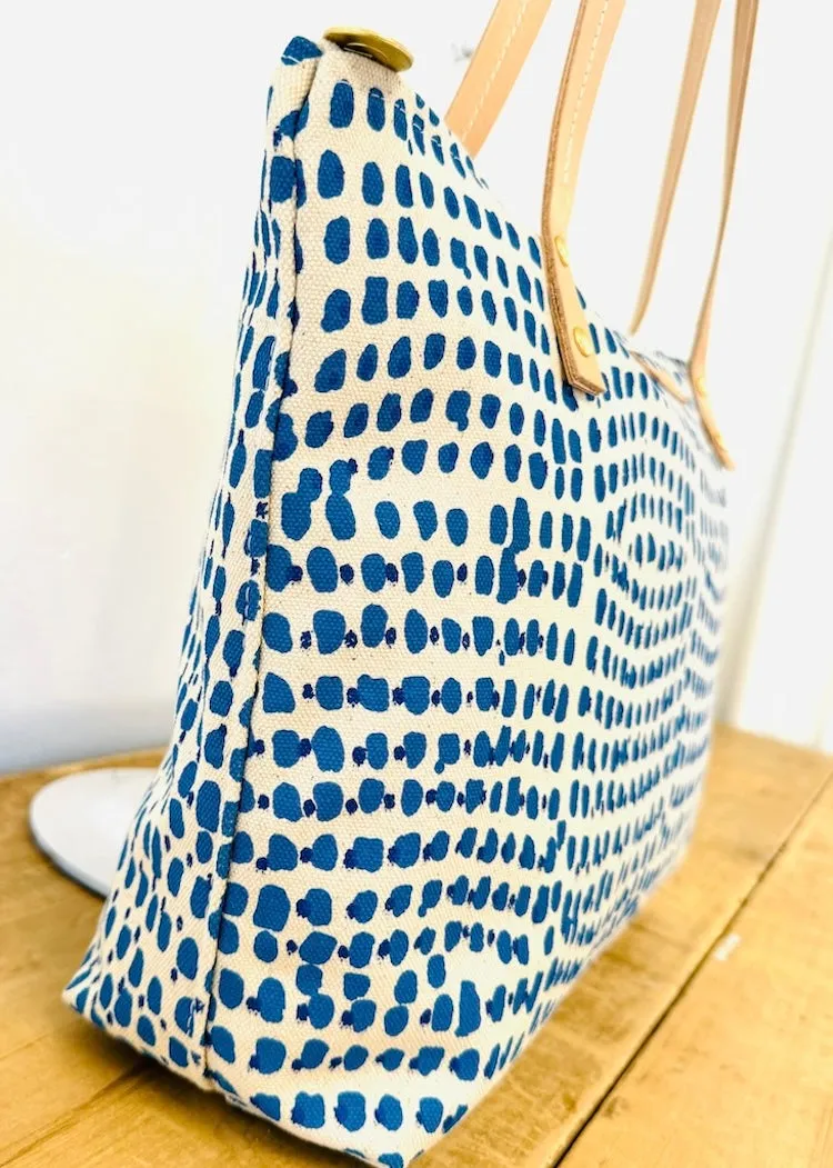 Erin Flett | Erin Medium Tote Bag | Royal Double Dot