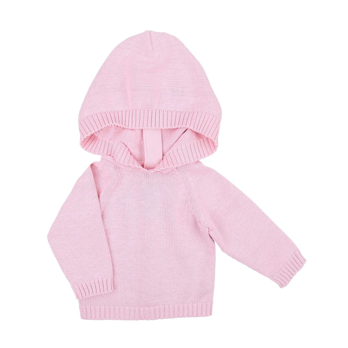 Essentials Knit Hooded Zip Pullover - Pink