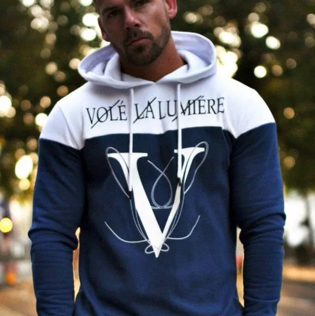 Fashion and Leisure Splicing Gym Hoodie