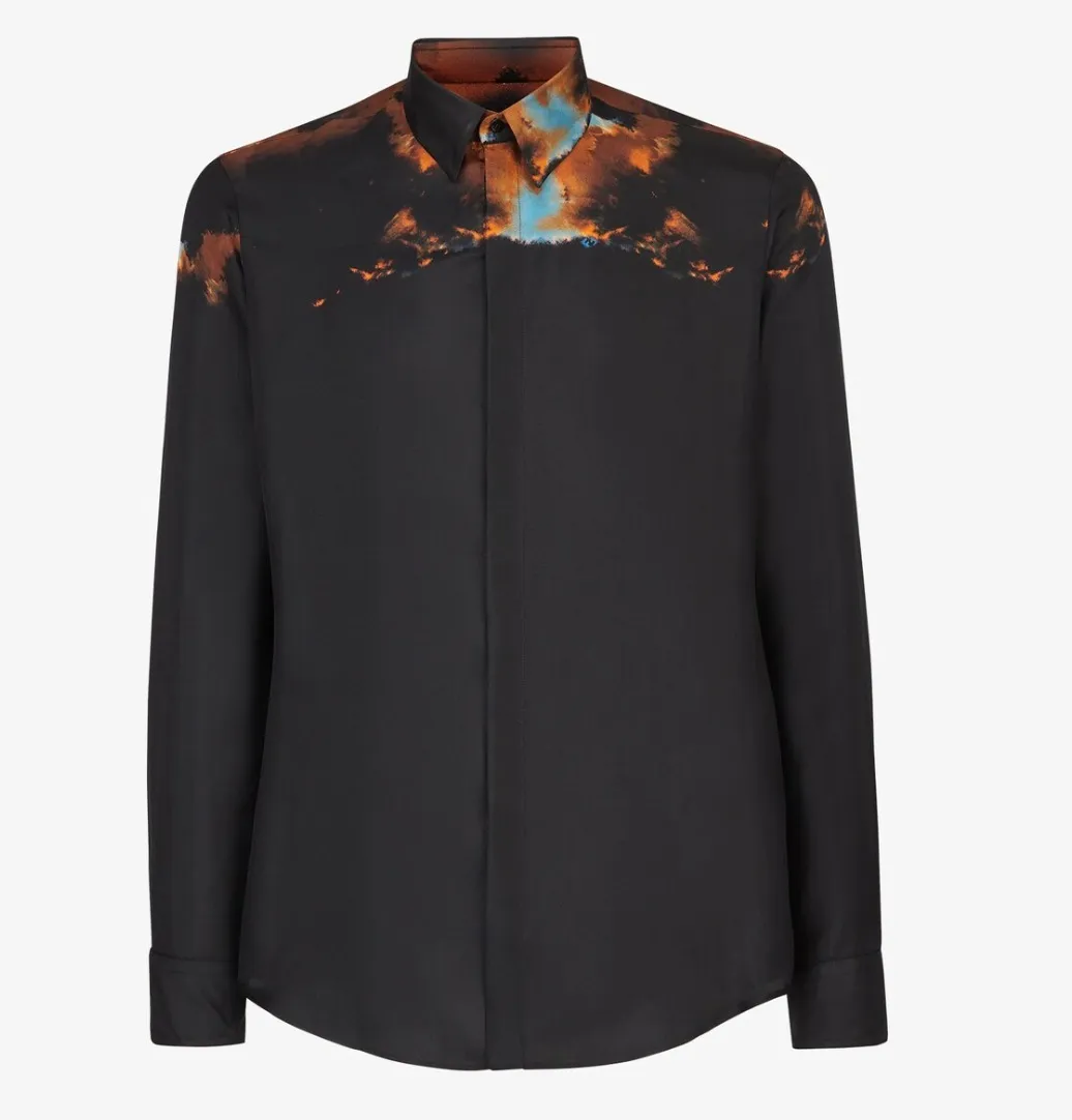 FENDI  |Silk Long Sleeves Logo Luxury Outlet Shirts