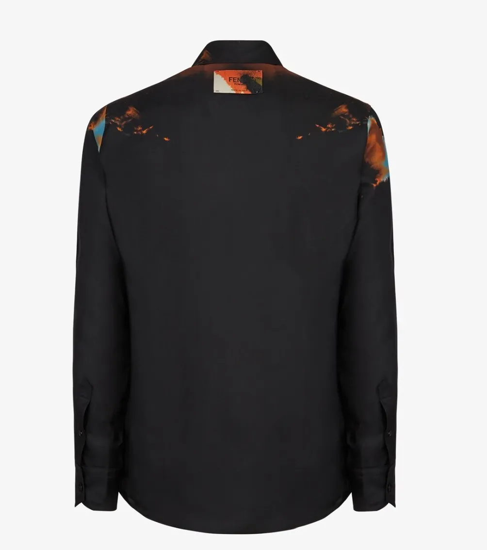 FENDI  |Silk Long Sleeves Logo Luxury Outlet Shirts