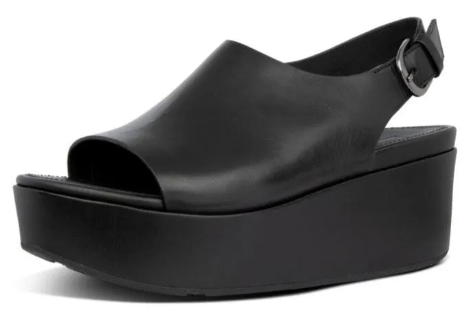 FitFlop sandalo donna  ELOISE BACK STRAP LEATHER WEDGES - ALL BLACK