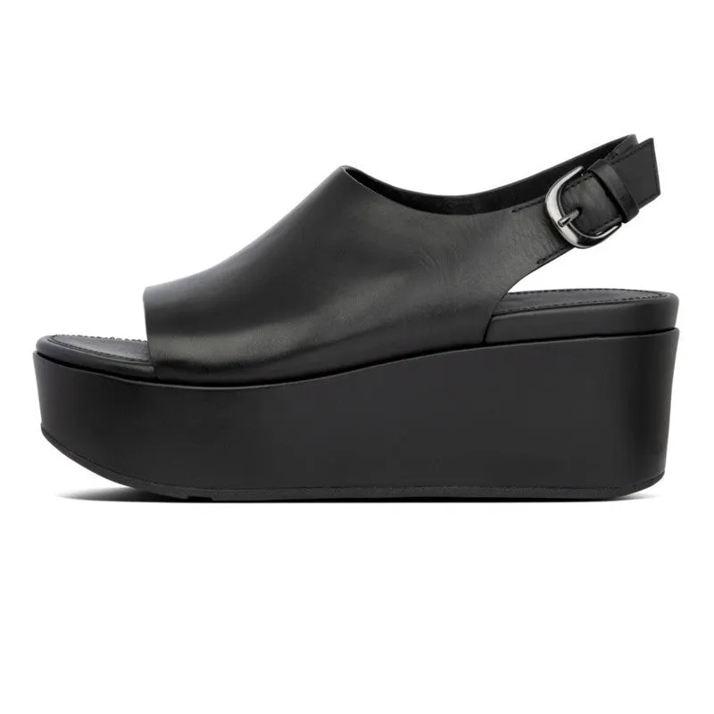 FitFlop sandalo donna  ELOISE BACK STRAP LEATHER WEDGES - ALL BLACK