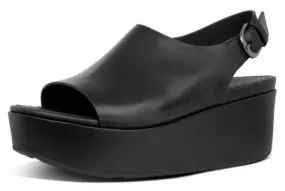 FitFlop sandalo donna  ELOISE BACK STRAP LEATHER WEDGES - ALL BLACK