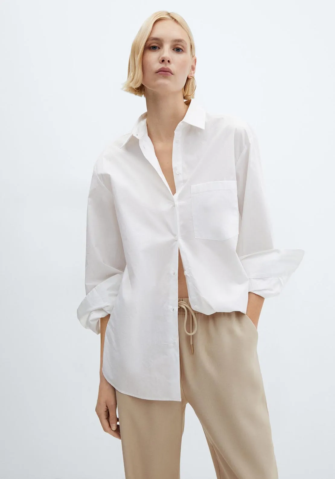 Flowy straight-fit trousers with bow