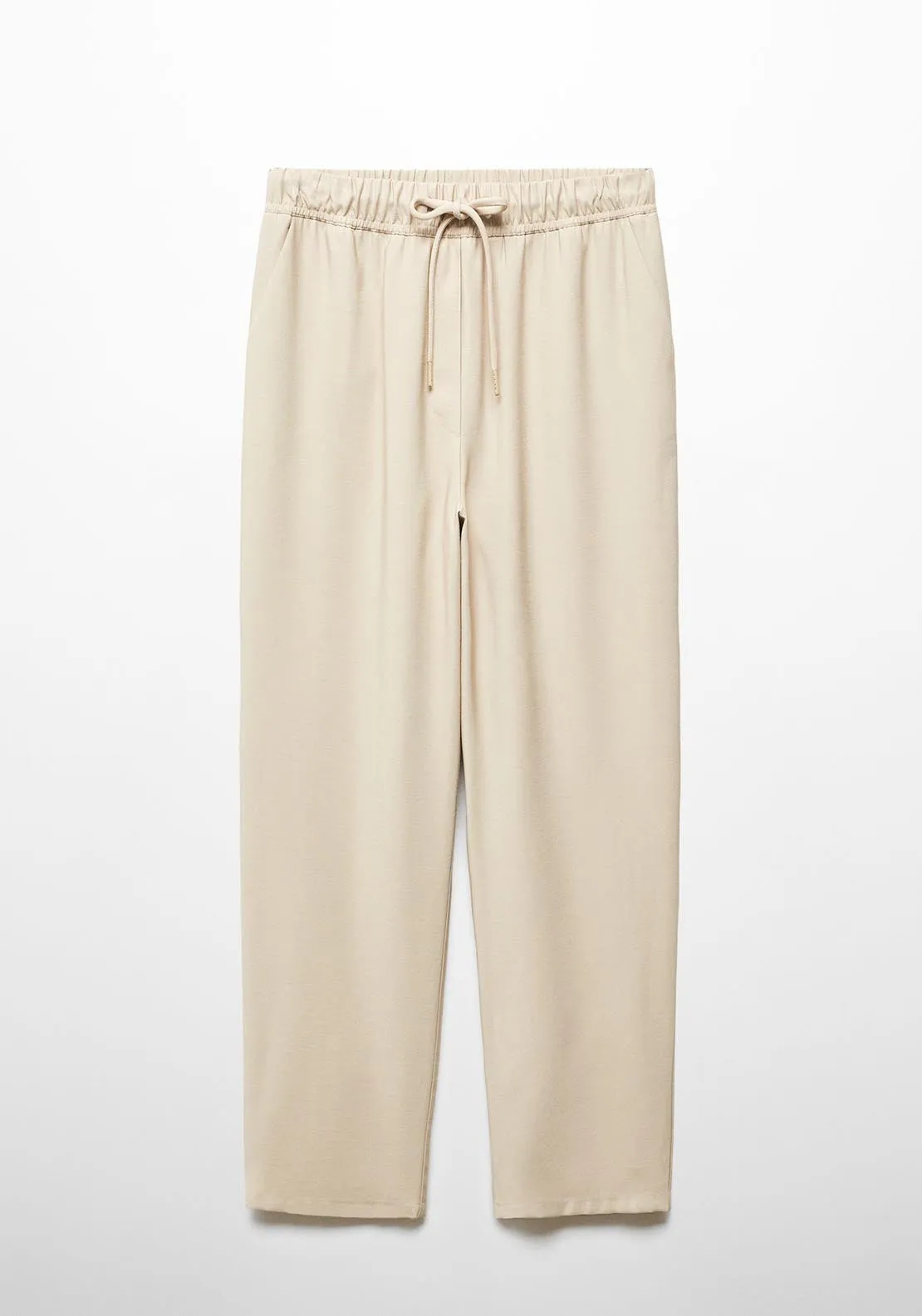 Flowy straight-fit trousers with bow