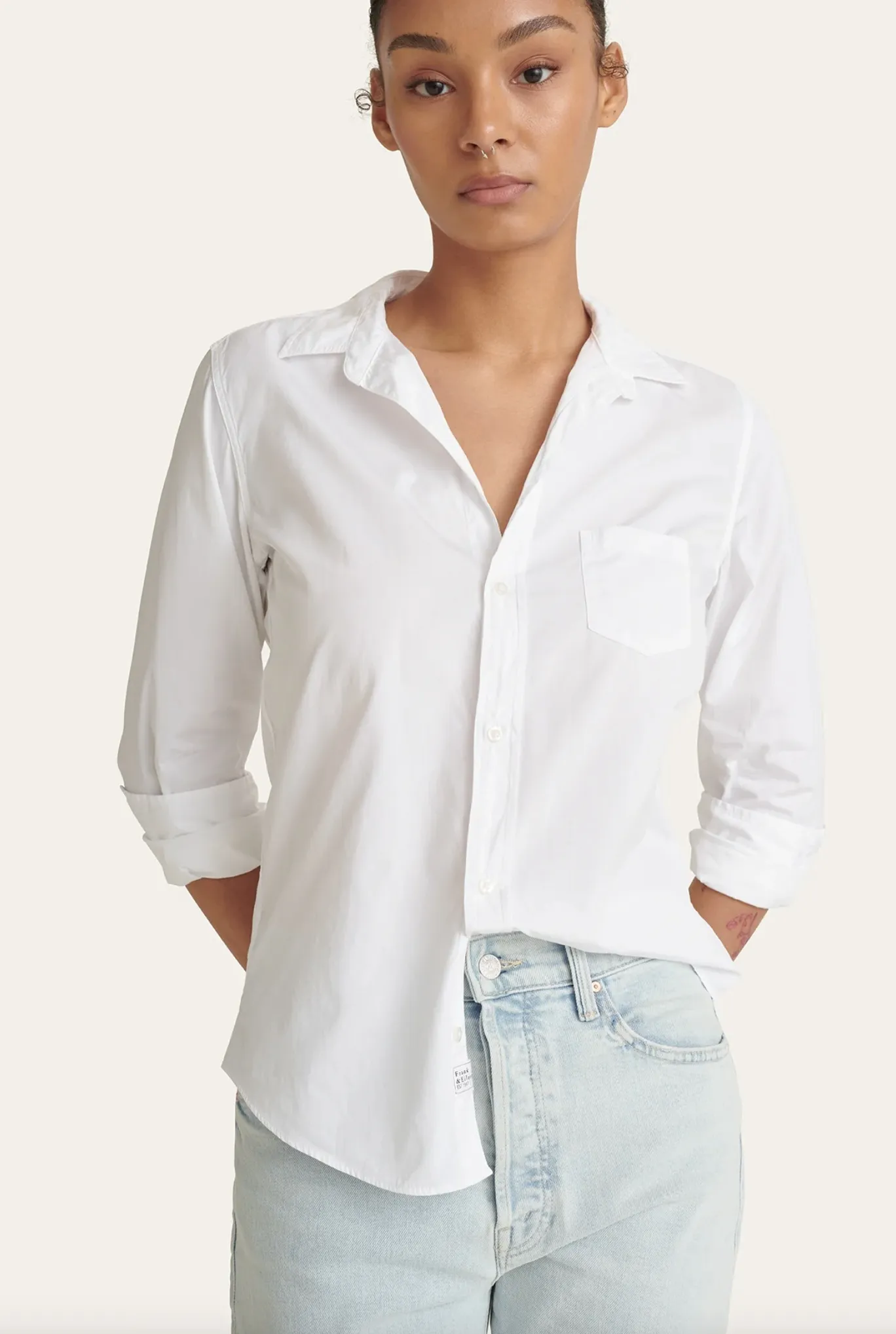 Frank&Eileen  |Long Sleeves Plain Cotton Shirts & Blouses