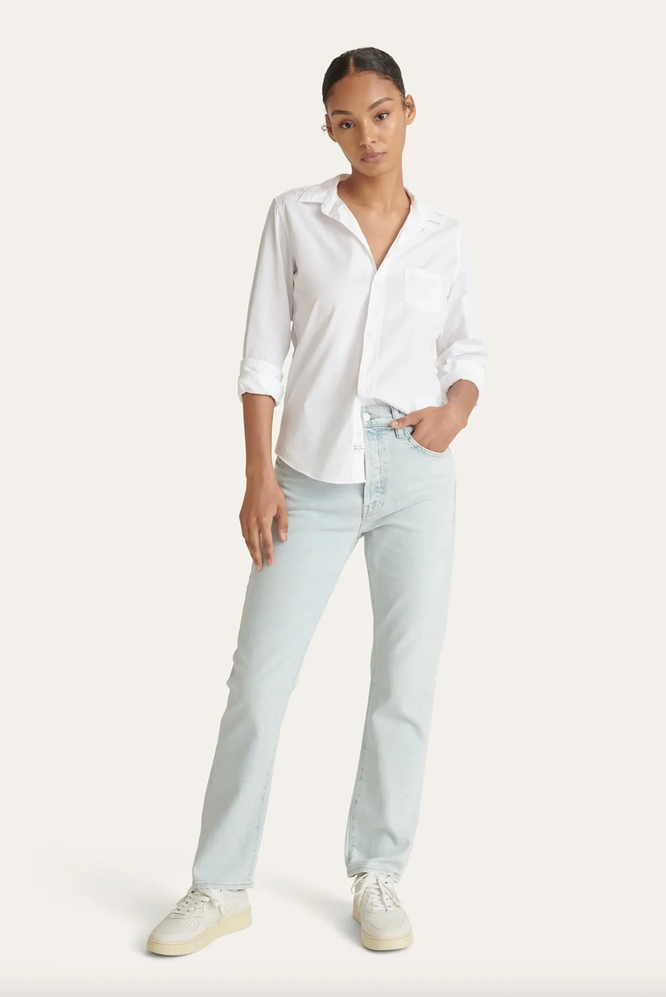 Frank&Eileen  |Long Sleeves Plain Cotton Shirts & Blouses