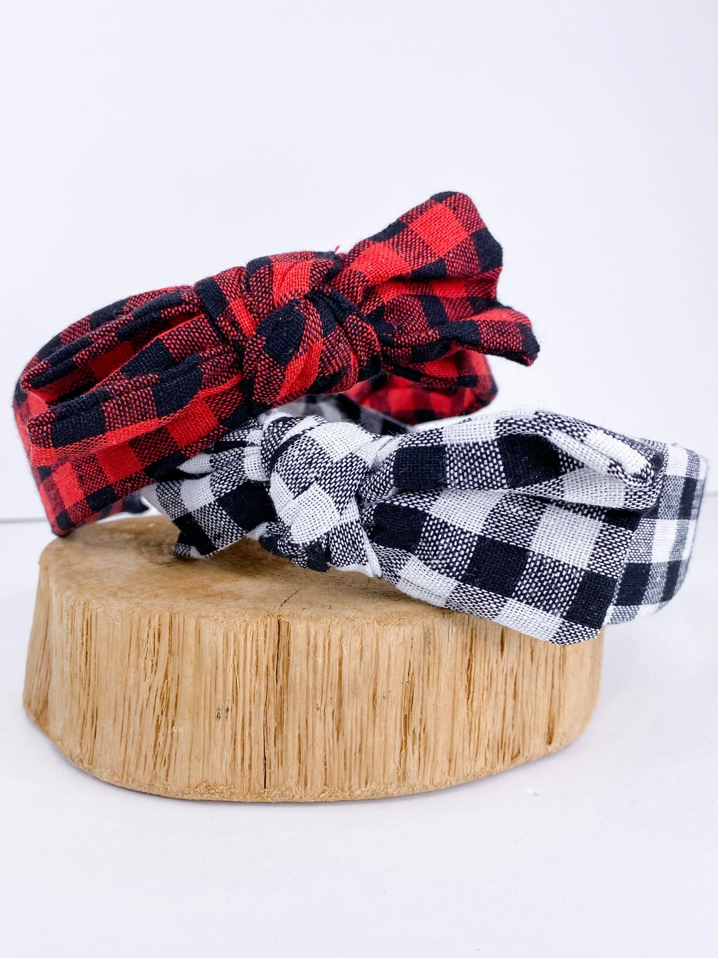 Gingham Check Bow Headband