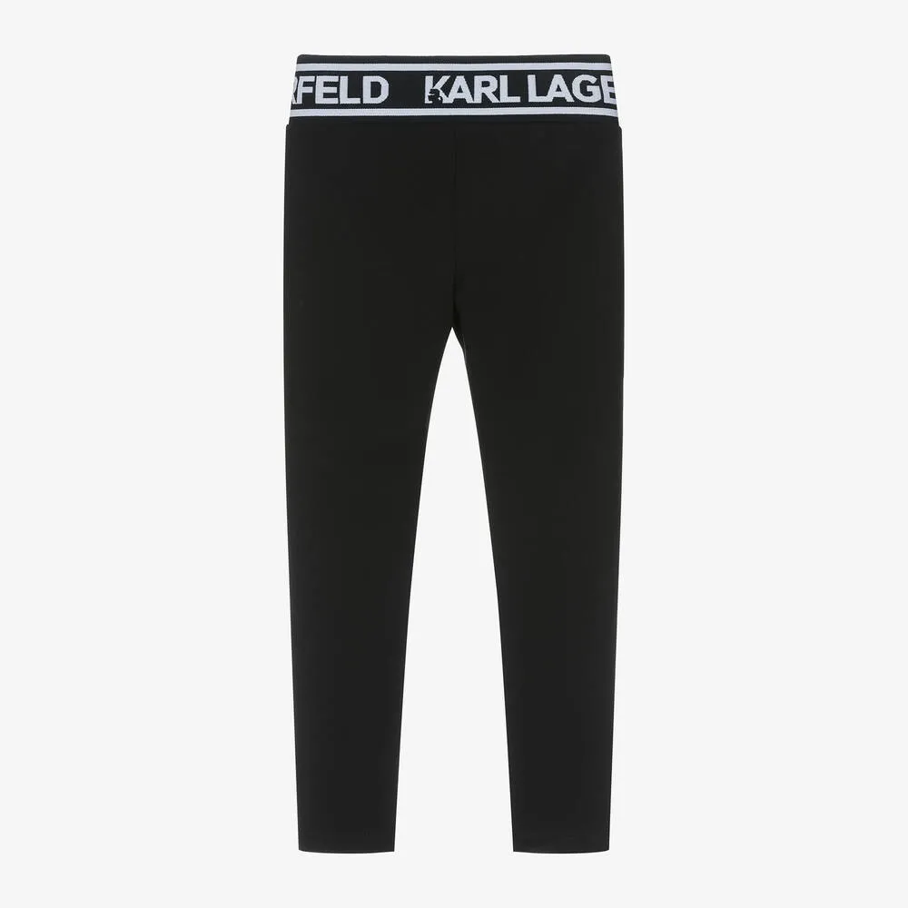 Girls Black Viscose Leggings