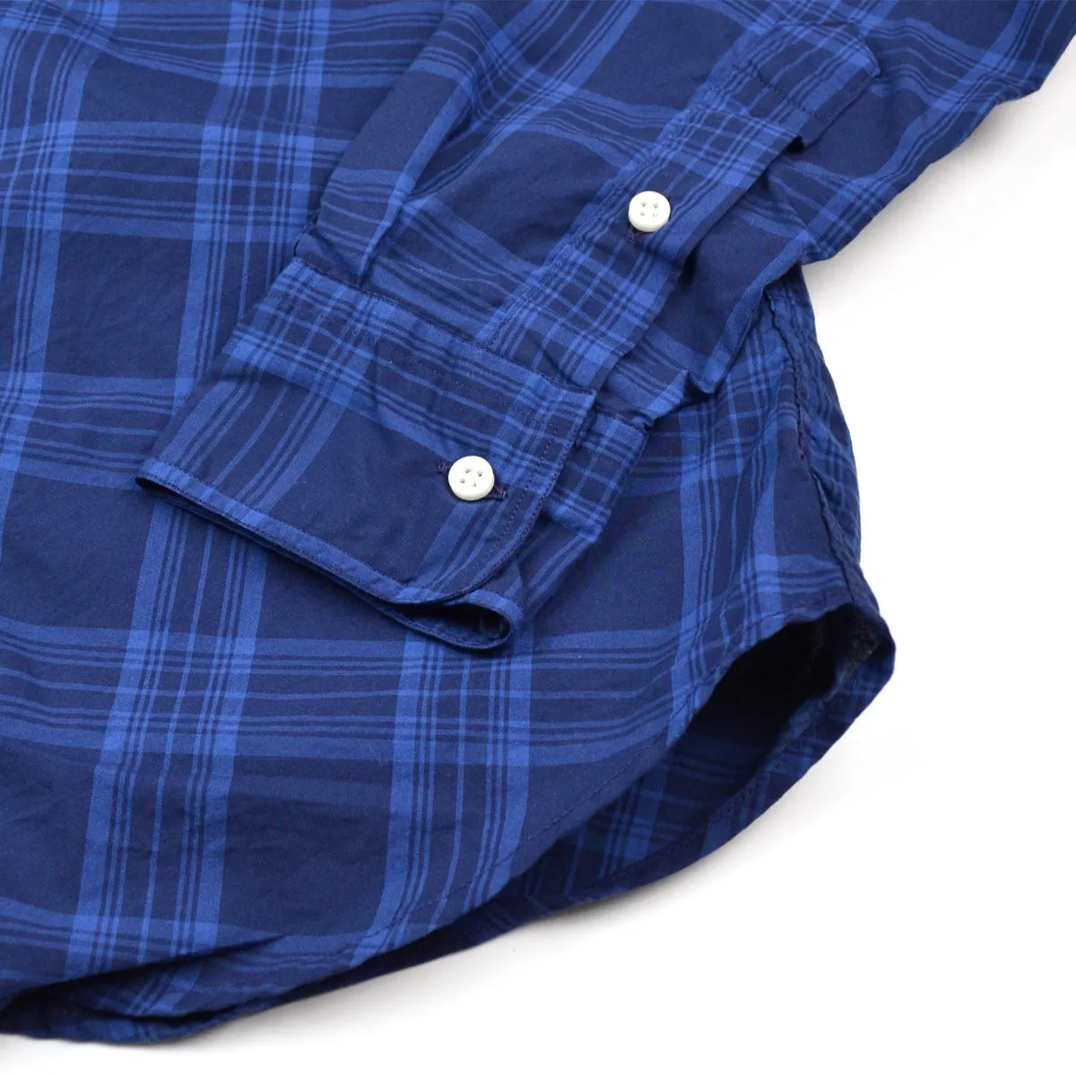 Gitman Vintage - Check Shirt - Blue On Blue Indigo