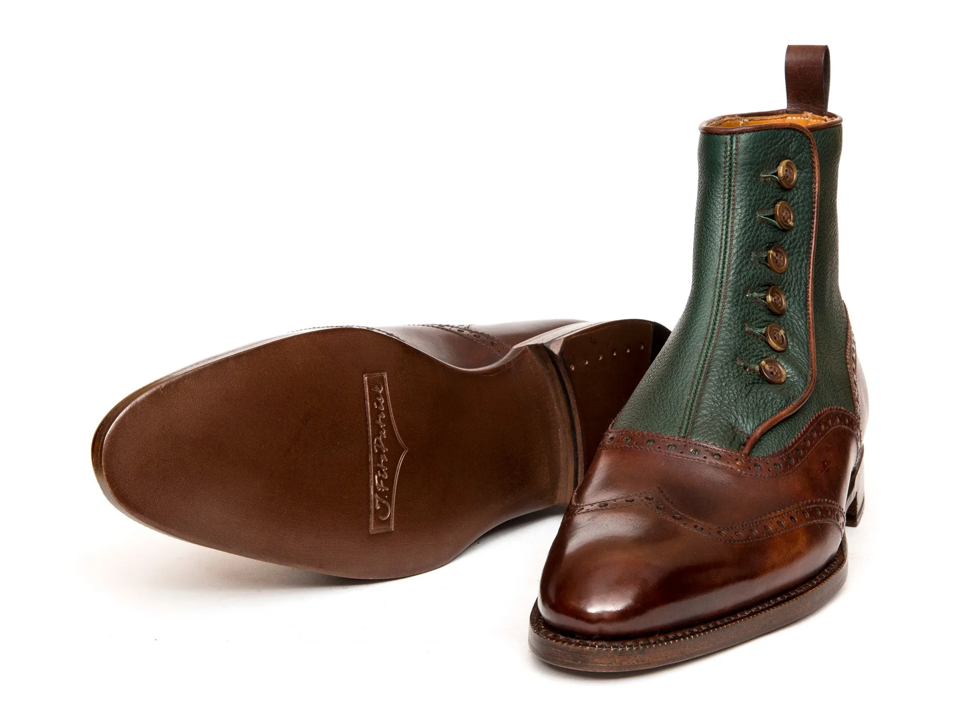 Grandview - MTO - Walnut Museum Calf / Forest Soft Grain - NGT Last - Single Leather Sole