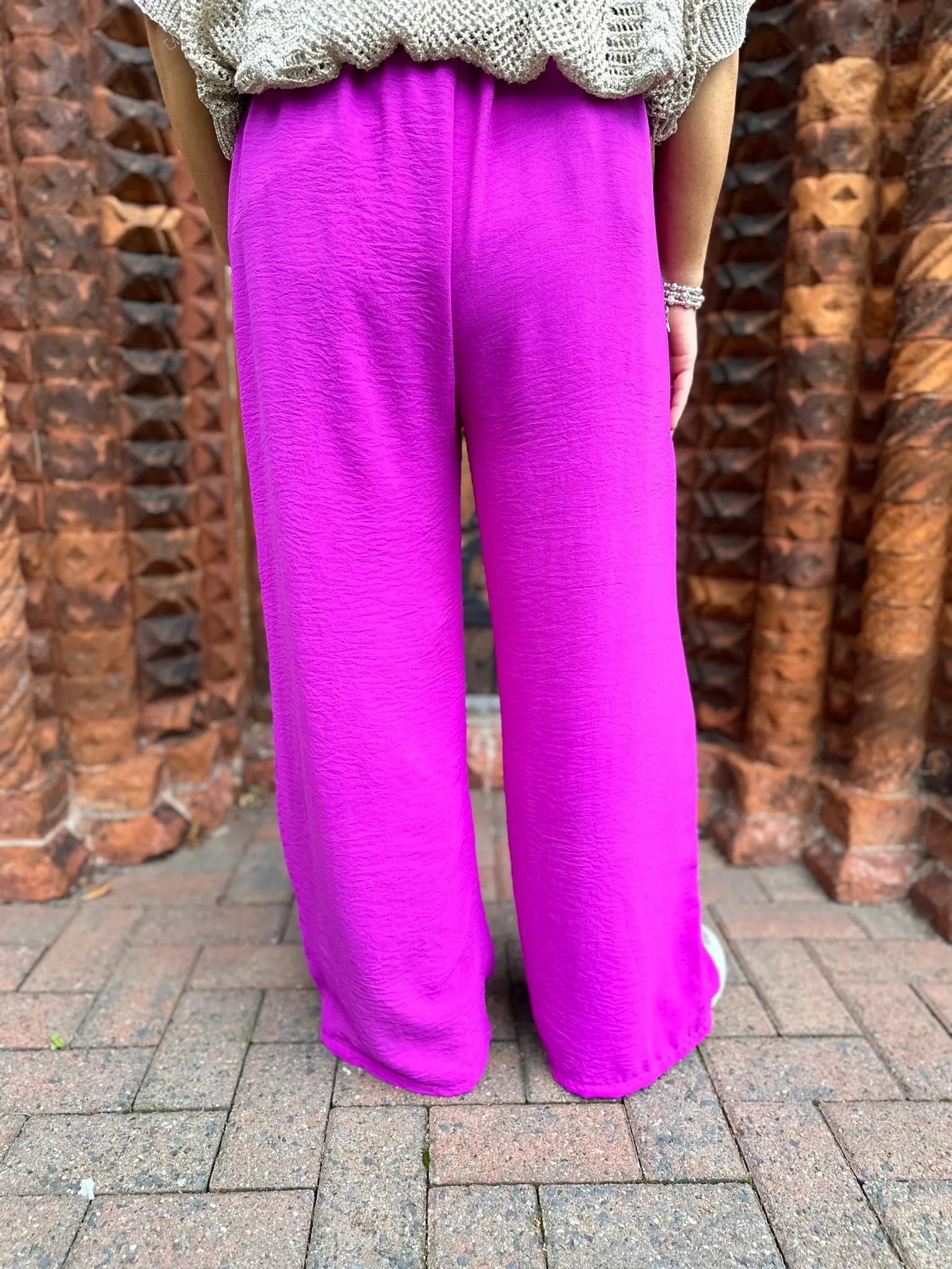 Grape Wide Leg Pocket Trousers Claudia