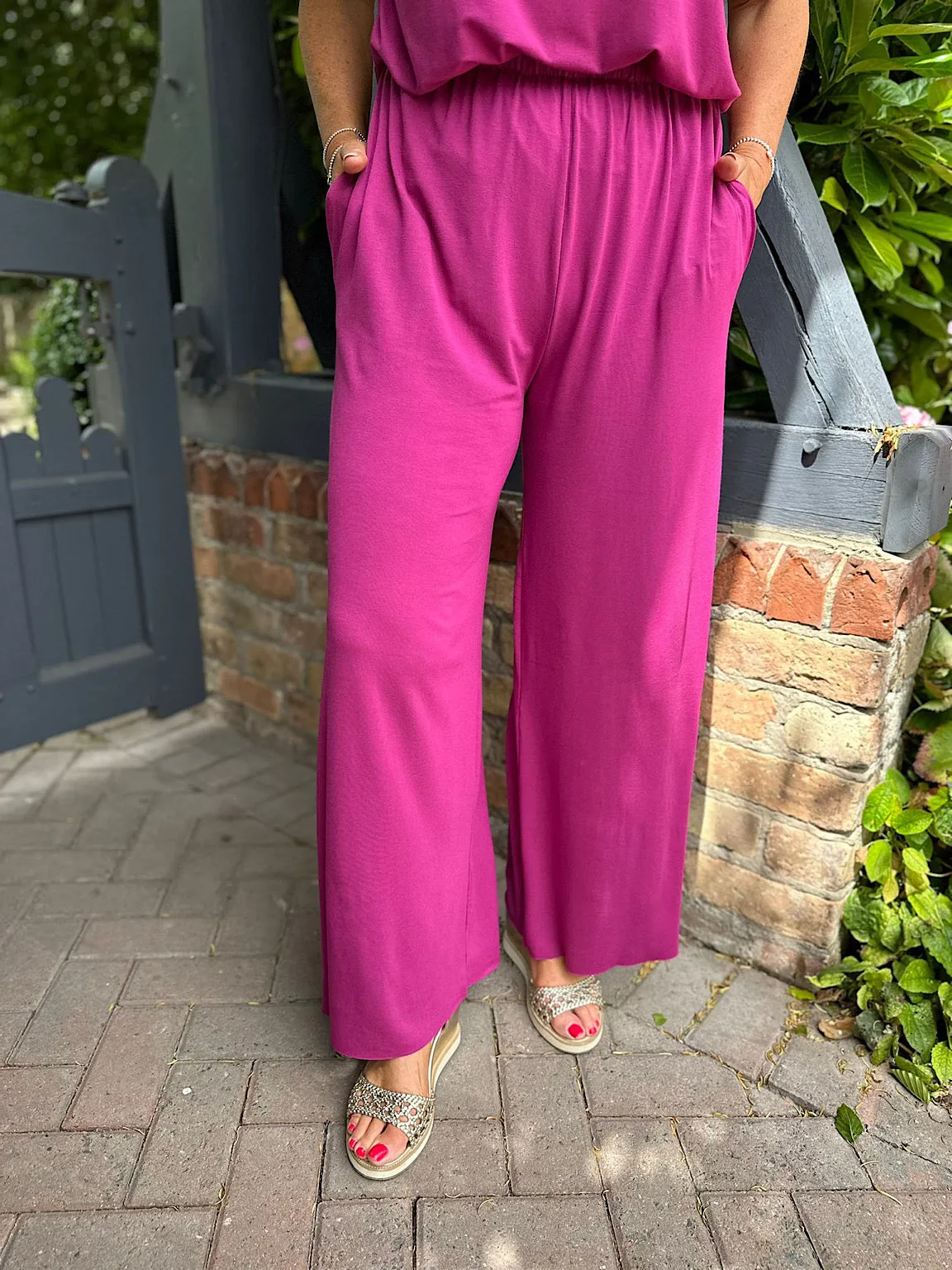 Grape Wide Leg Relaxed Trousers Tammy