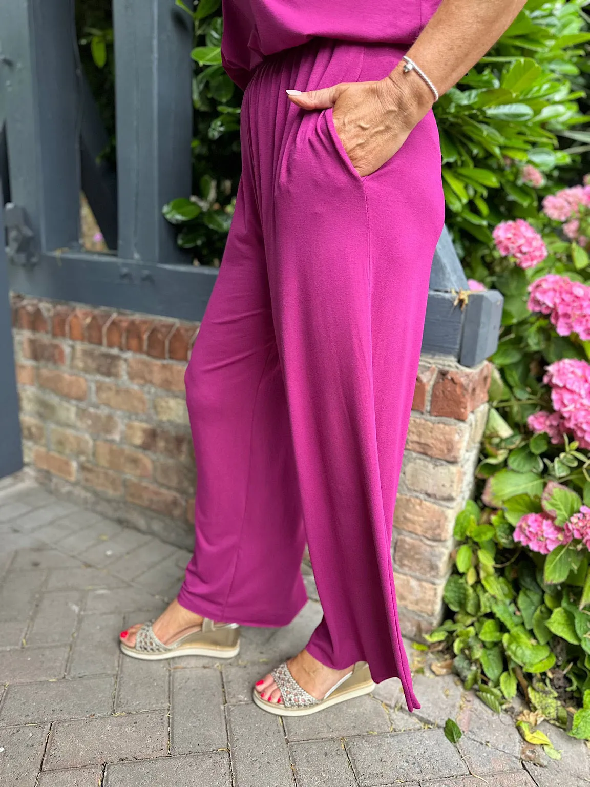 Grape Wide Leg Relaxed Trousers Tammy