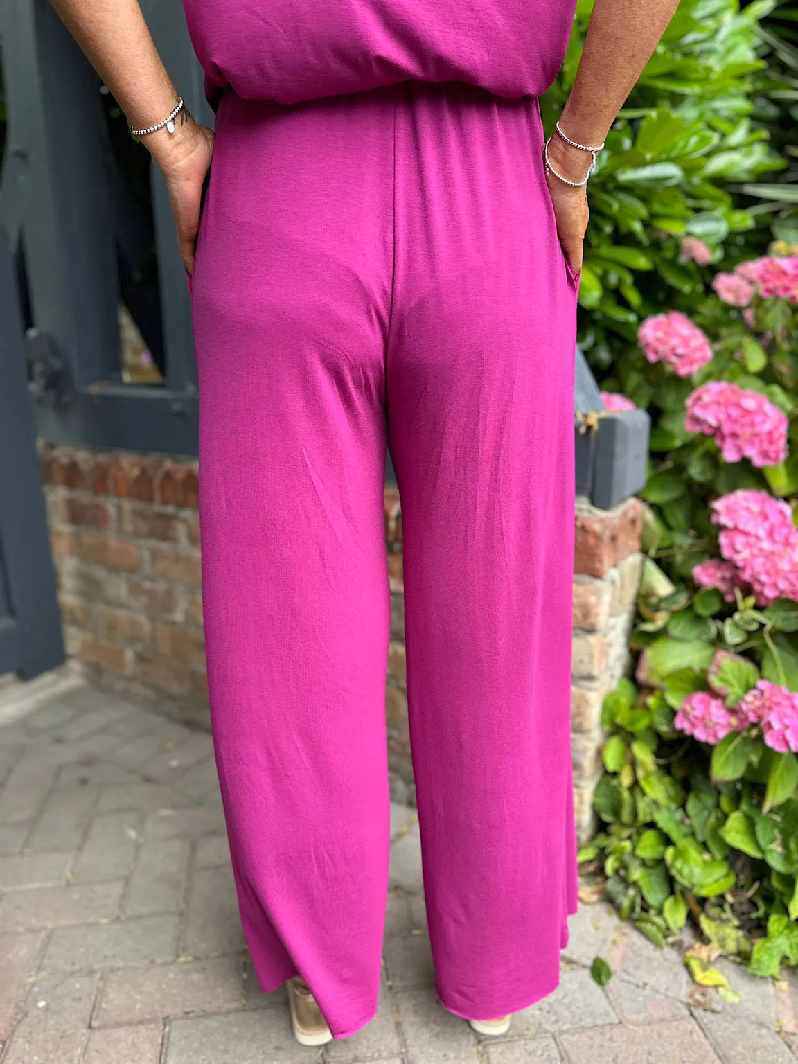 Grape Wide Leg Relaxed Trousers Tammy