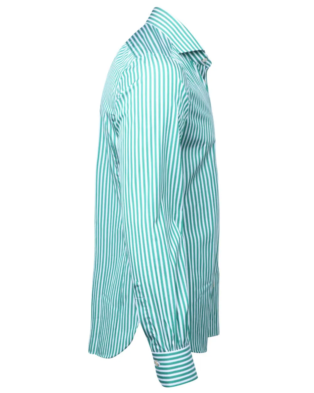 Green and White Stripe Sportshirt