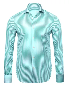 Green and White Stripe Sportshirt