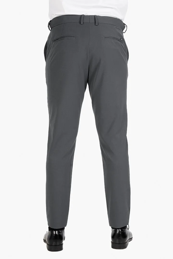 Grey Water Repellant Slim Fit Formal Pants