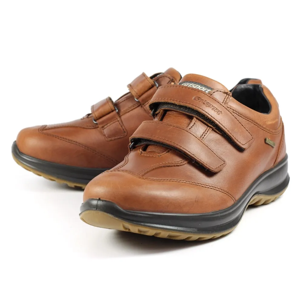 Grisport Lewis Tan Shoes Leather Hook & Loop Strap Water Resistant Comfort