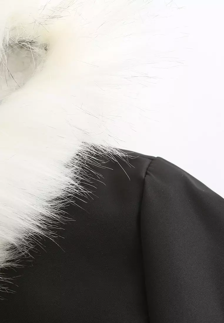 HAPPY FRIDAYS Detachable Faux Fur Collar Hooded Coat AD82031