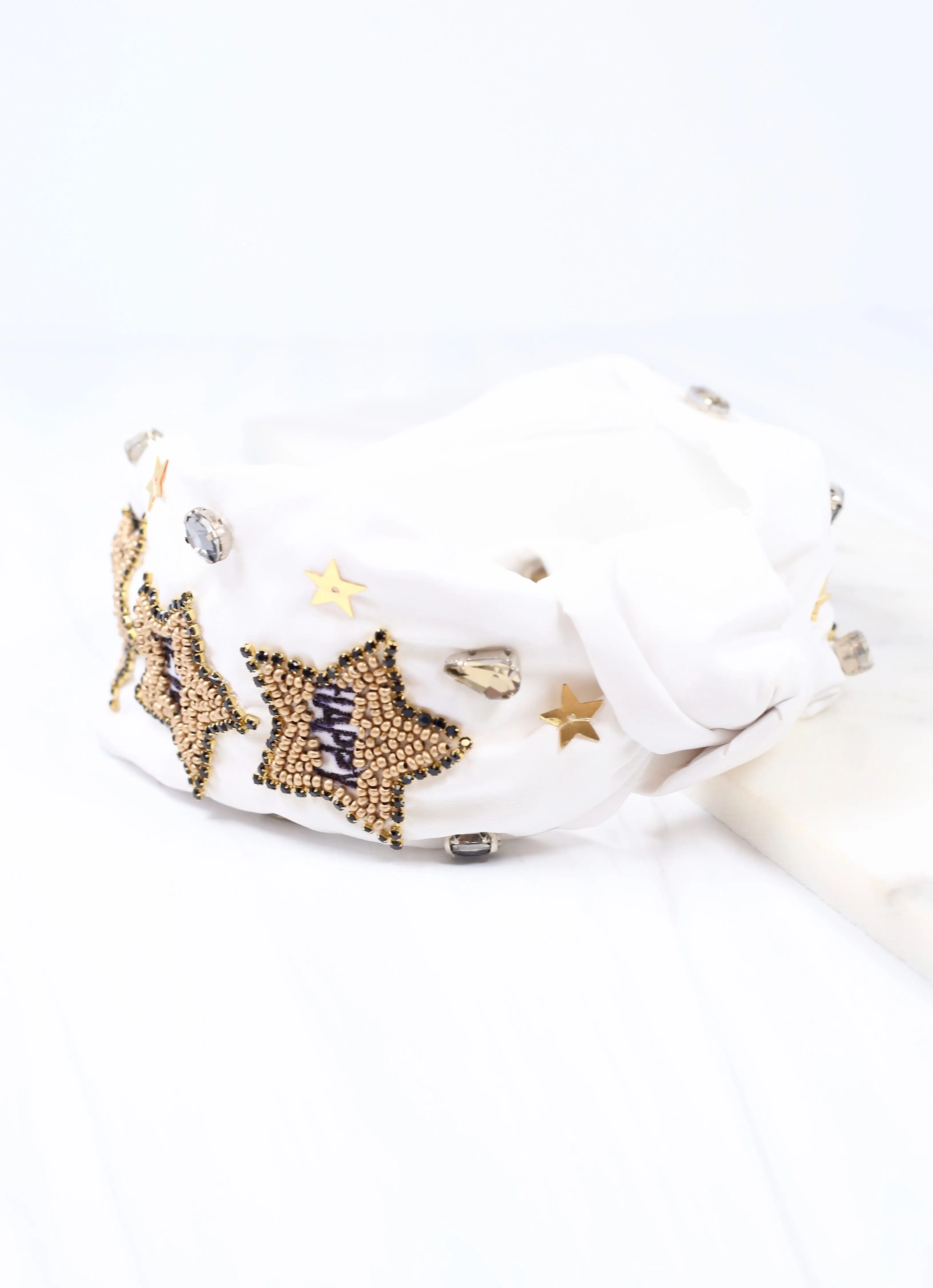 Happy New Year Stars Headband WHITE