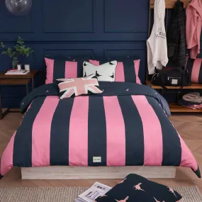 Heritage Stripe Duvet Set - Navy & Pink