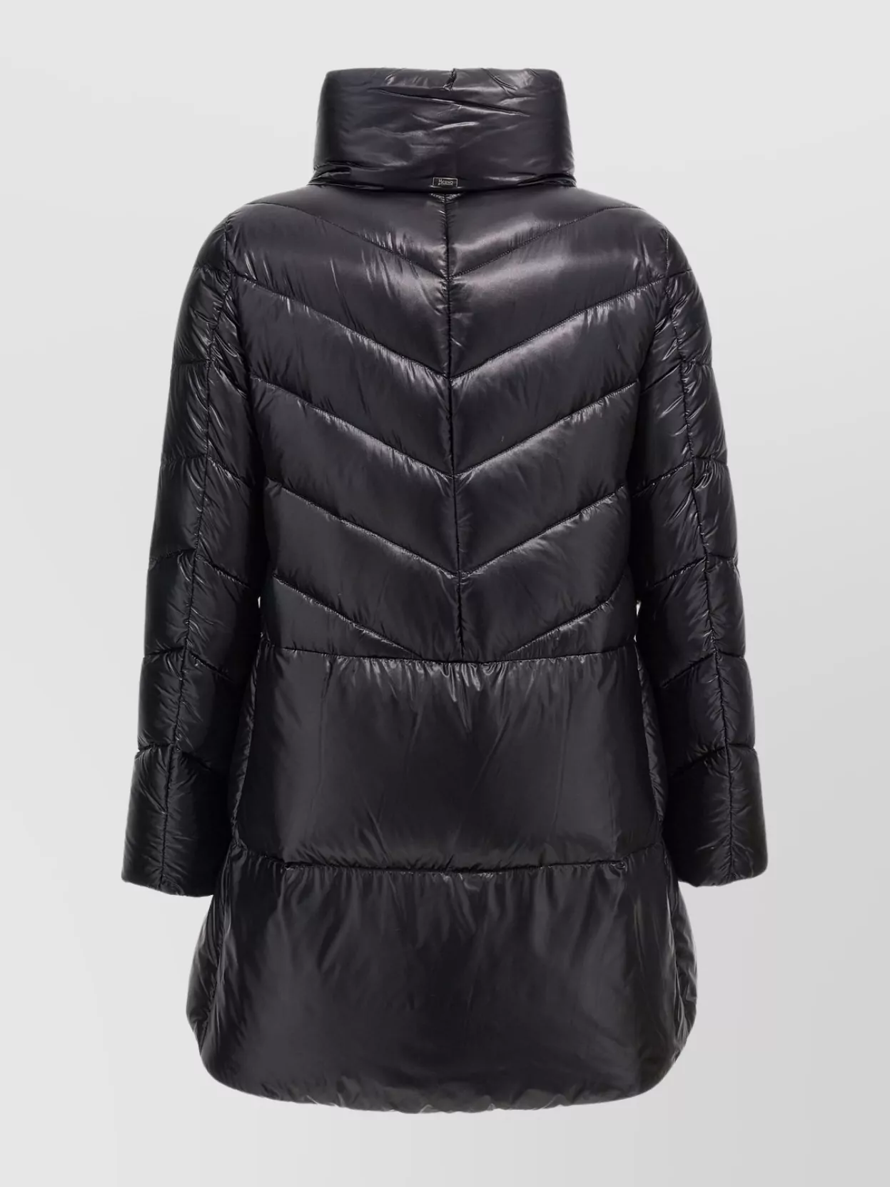 Herno   'chevron' quilted long down jacket