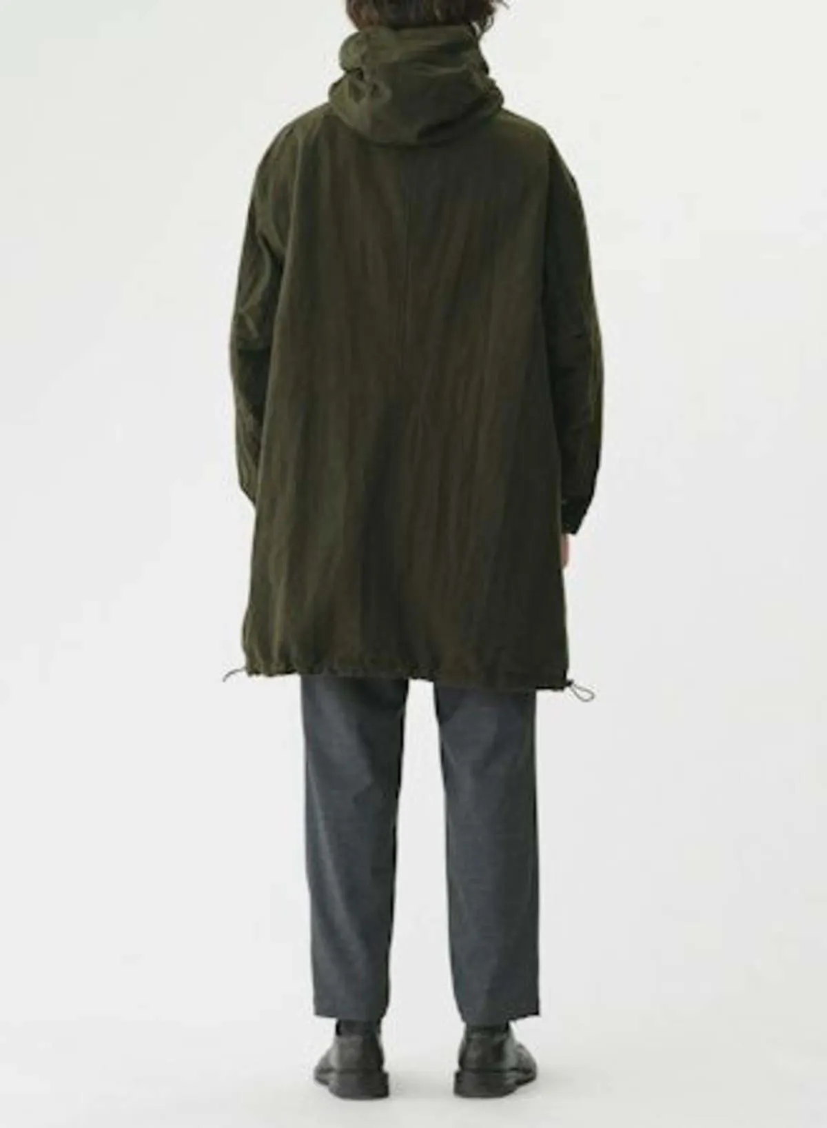 High Density Twill Reversible Hooded Coat - Olive