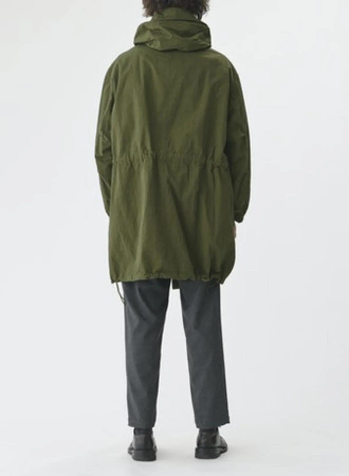 High Density Twill Reversible Hooded Coat - Olive