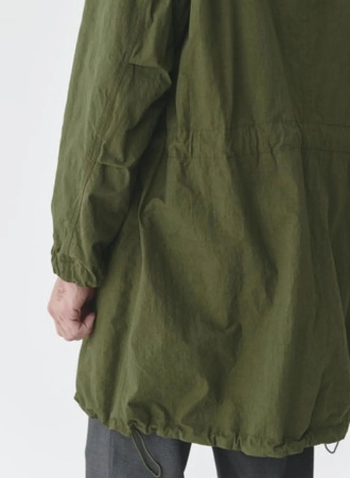 High Density Twill Reversible Hooded Coat - Olive